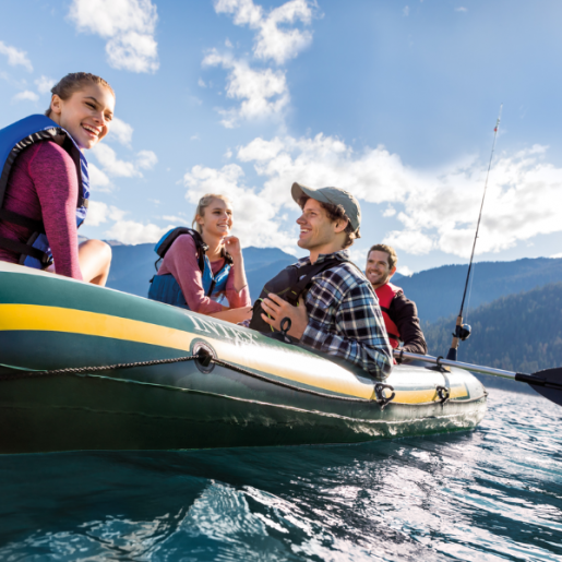 Надувная лодка “Seahawk 4” с веслами и насосом, 351x145x48 см, до 480 кг