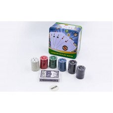 Покерный набор в металлической коробке-120 фишек IG-6893