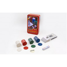 Покерный набор в металлической коробке-100 фишек IG-4591