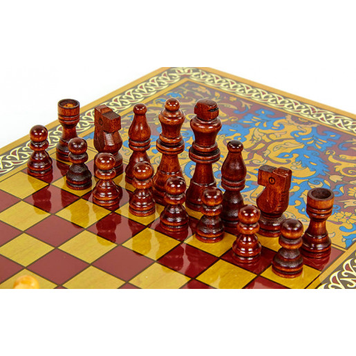 Нарды, шахматы 2 в 1 набор настольных игр деревянные BAKU XLY760-B