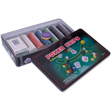Набор для покера в металлической коробке IG-4394 300 фишек