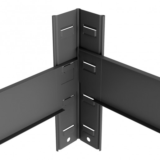 Стеллаж металлический окрашенный 180x90x40см Антрацит Бюджет