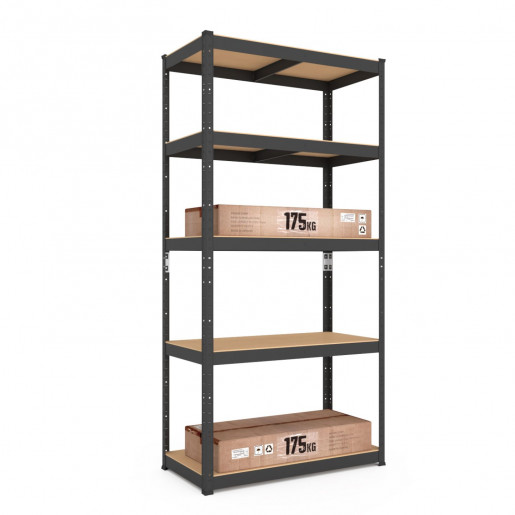 Стеллаж металлический окрашенный 180x60x40см Антрацит Бюджет