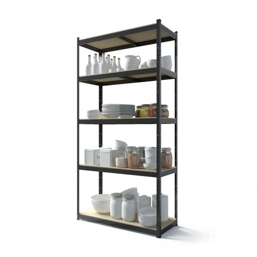 Стеллаж металлический окрашенный 200x100x50см Антрацит Бюджет