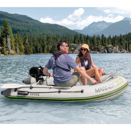 Надувная лодка «Mariner 260» INTEX с веслами, насосом и сумкой, 264x155x61 см, до 400 кг