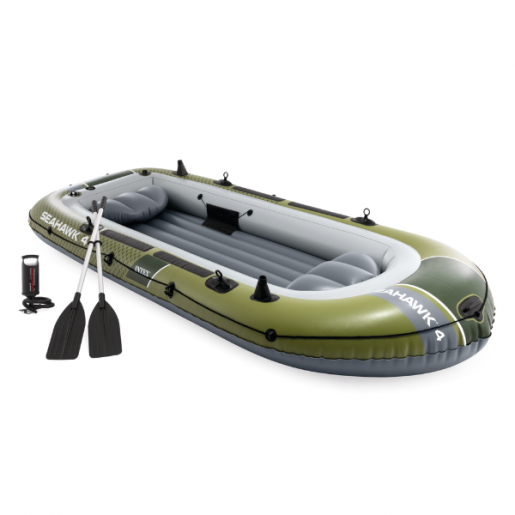 Надувная лодка “Seahawk 4” с веслами и насосом, 351x145x48см, до 480кг