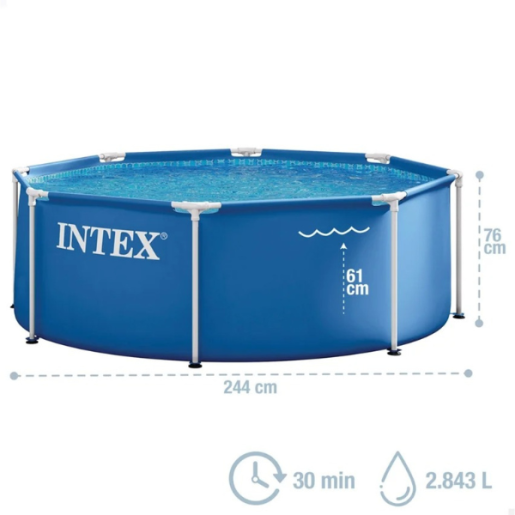 Бассейн каркасный Intex Pink Metal Frame 244х76см, 2843л 28296