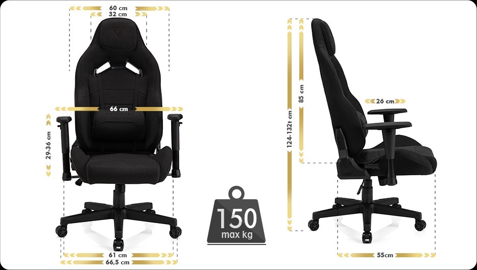 Геймерское кресло Sense7 Vanguard Fabric Black