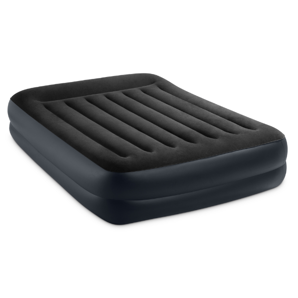 INTEX Надувной матрас “Velur Pillow” 152x203x42 см с подголовником, встр.нас. 220В, до 272кг