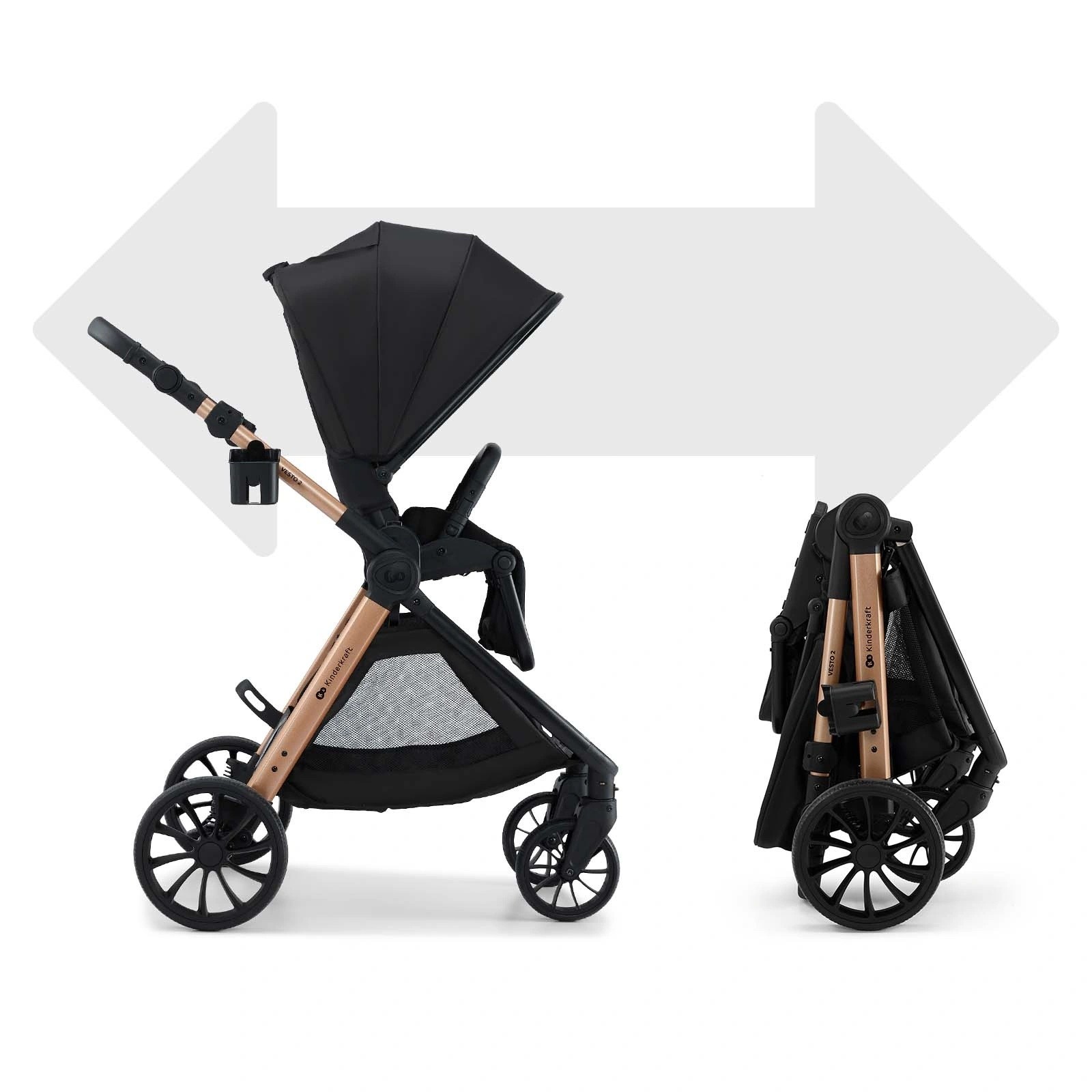 Коляска Kinderkraft 2in1 Vesto 2 Black (KSVEST02BLK2000)