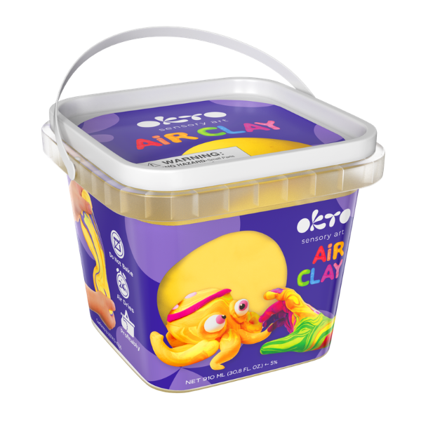 Воздушный пластилин Air Clay OKTO желтого цвета, 270 г
