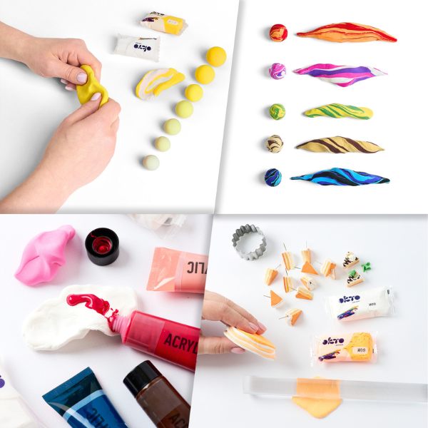 Воздушный жёлтый пластилин Air Clay OKTO Colours, 10 шт. х 6 г, размер S