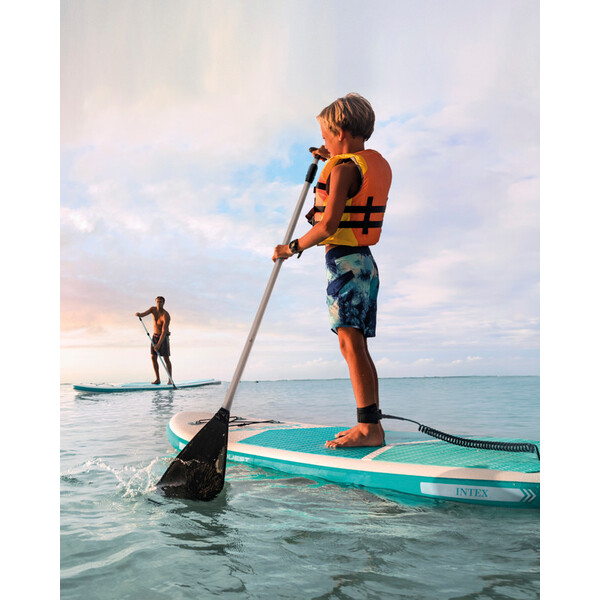 INTEX Доска для сап сёрфинга – SUP-доска «Aqua Quest 240» 244x76x13 см, насос, весло, сумка, 8+, до 90 кг