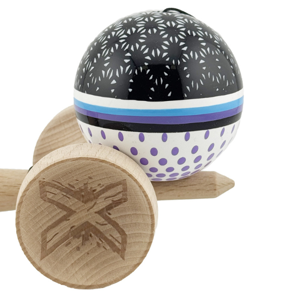 «Kendama Super Sticky X Original», металлический подшипник, веревка 62/65 см, King size 7.5 x 6 x 18 см , «Капли дождя»