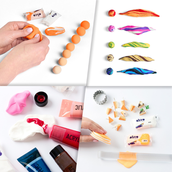 Воздушный оранжевый пластилин Air Clay OKTO Colours, 10 шт. х 6 г, размер S