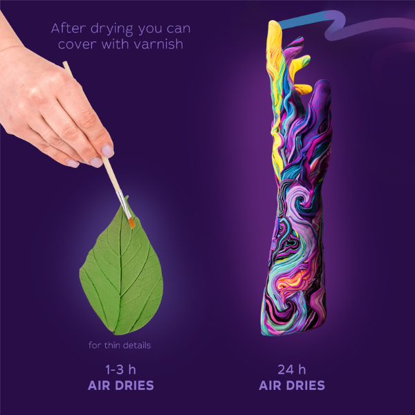 Воздушный чёрный пластилин Air Clay OKTO Colours, 10 шт. х 6 г, размер S