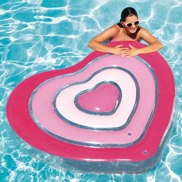 INTEX Надувной матрас-плот для плавания «Сердце» 155x135x25 см, до 100 кг