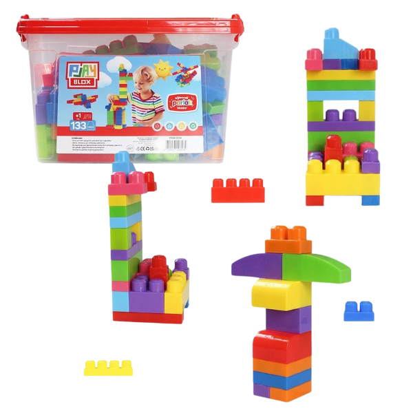 Конструктор Ведёрко с блестящими блоками «Play Blox», 133 элем.