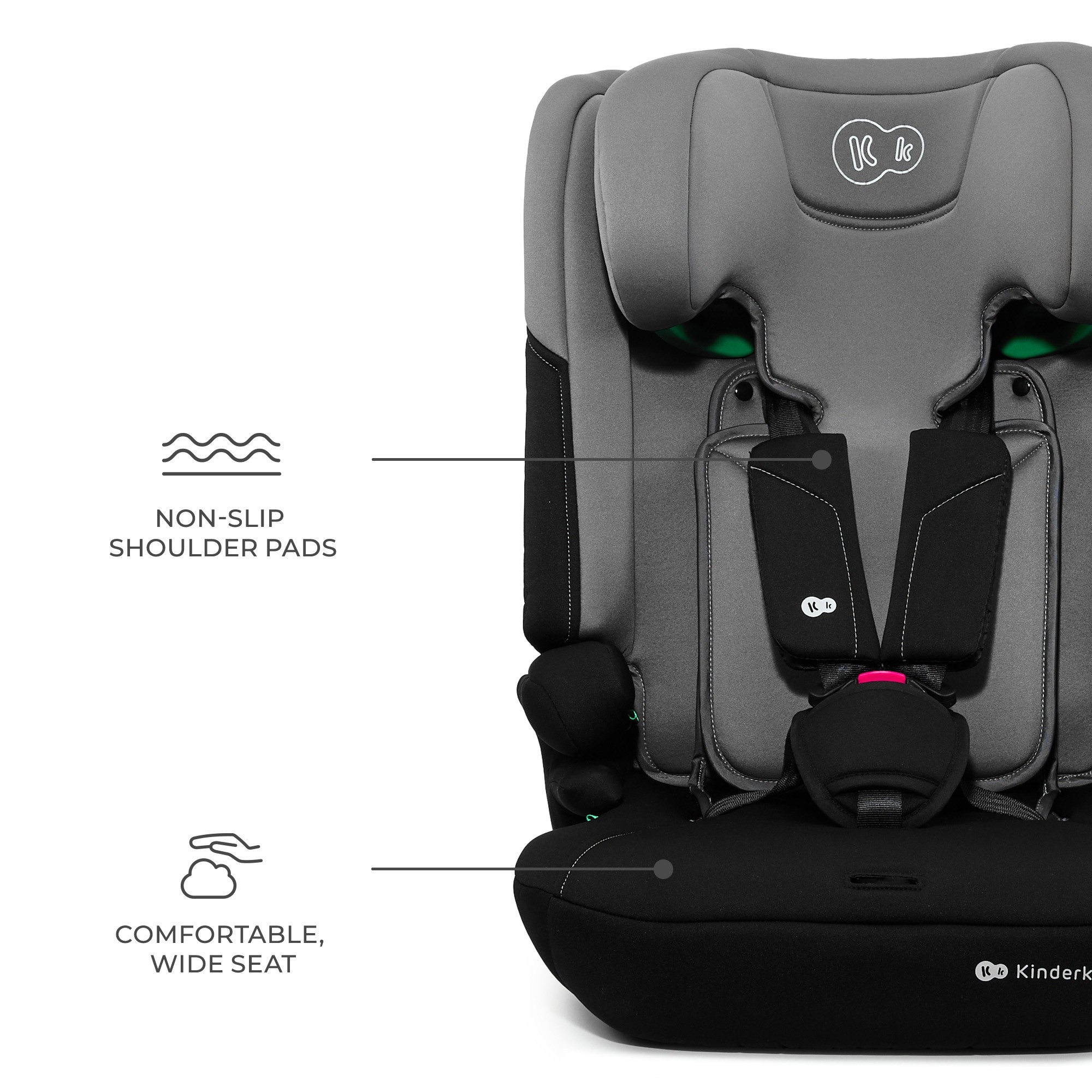 Детское автокресло Kinderkraft I-Comfy i-Size Dark Grey (KCICOM00DGR0000)