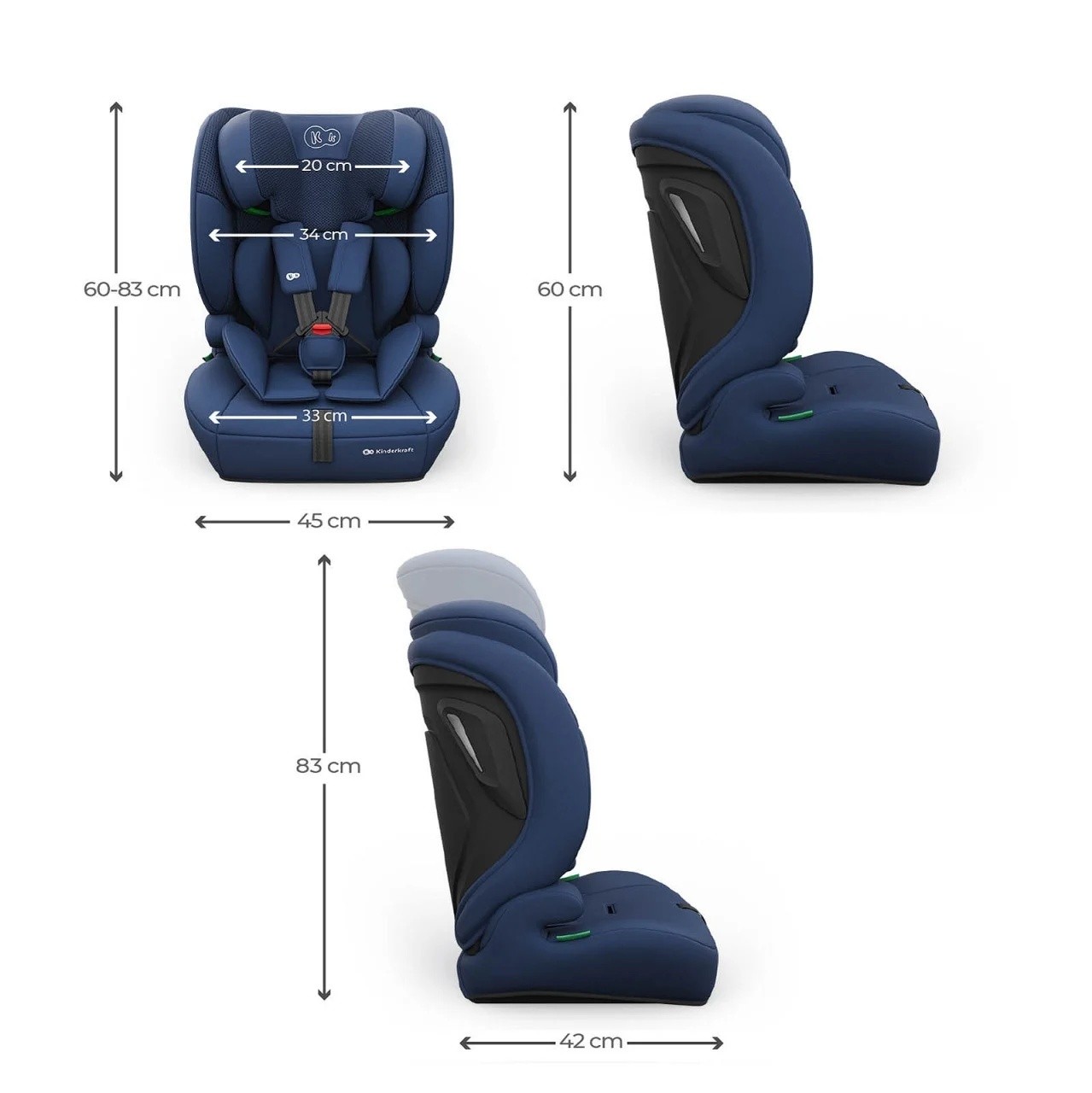 Детское автокресло Kinderkraft Comfort Up 2 Plus i-Size Navy (KCCOUP02NAVPL00)