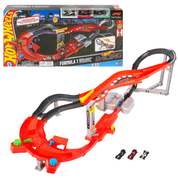 Гоночный трек «Скоростная трасса Formula 1» Hot Wheels Racing, 3 машинки 1:64