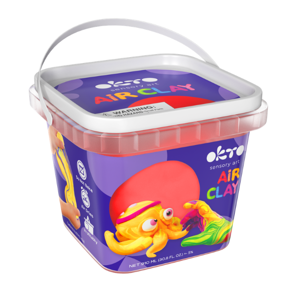 Воздушный пластилин Air Clay OKTO красного цвета, 270 г