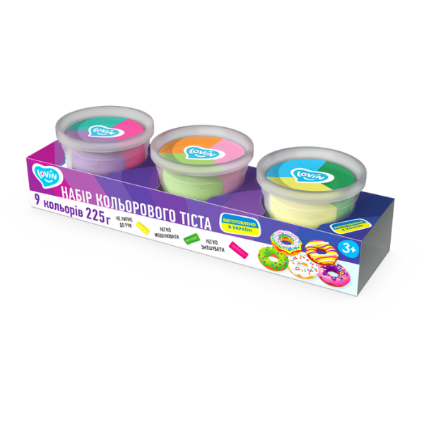 Тесто для лепки Play dough в баночках, 9 цветов х 75 г, 2 модели