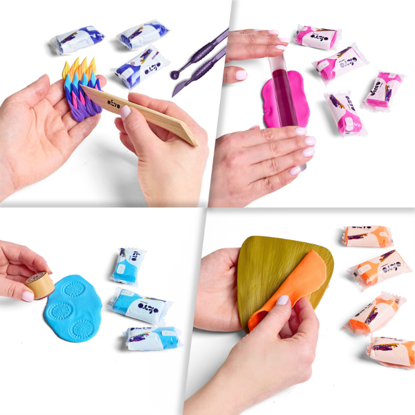 Воздушный микс пластилин Air Clay OKTO Colours, 30 шт. х 6 г, размер L