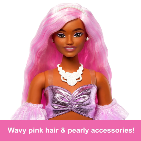 Кукла Barbie «Модница в глянцевом розовом платье»
