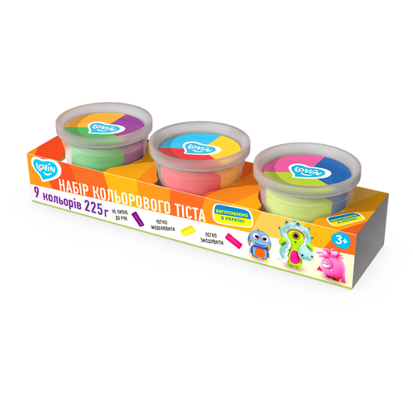 Тесто для лепки Play dough в баночках, 9 цветов х 75 г, 2 модели