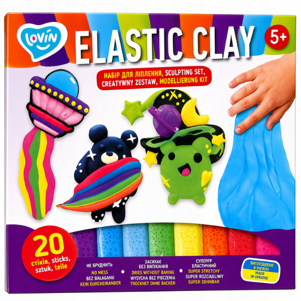 Воздушный пластилин Air clay, 20 цветов х 6 г.