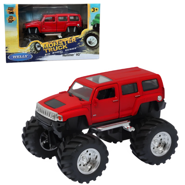 Металлический Monster Truck 1:38 Hummer H3, Big Wheel