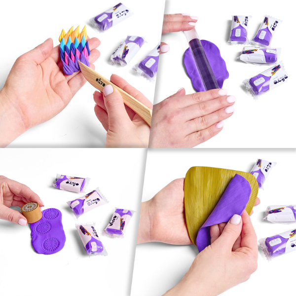 Воздушный пластилин фиолетовый Air Clay OKTO Colours, 10 шт. х 6 г, размер S