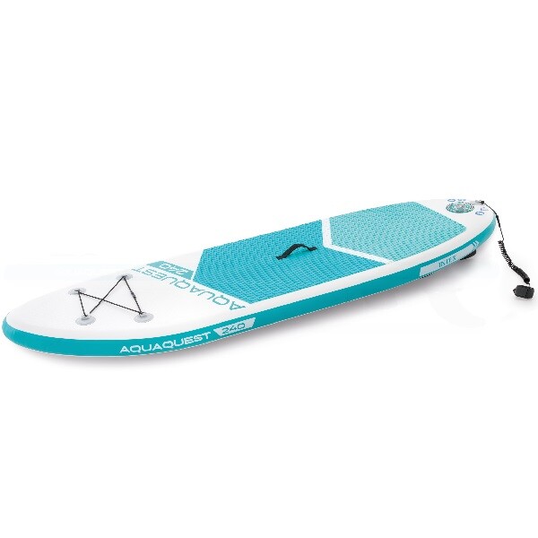 INTEX Доска для сап сёрфинга – SUP-доска «Aqua Quest 240» 244x76x13 см, насос, весло, сумка, 8+, до 90 кг