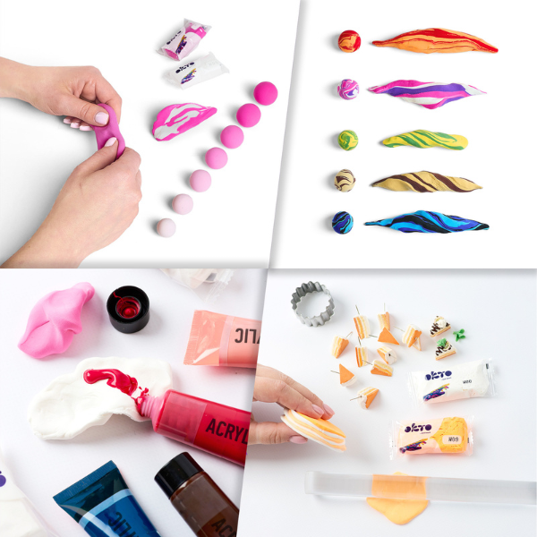 Воздушный микс пластилин Air Clay OKTO Colours, 30 шт. х 6 г, размер L