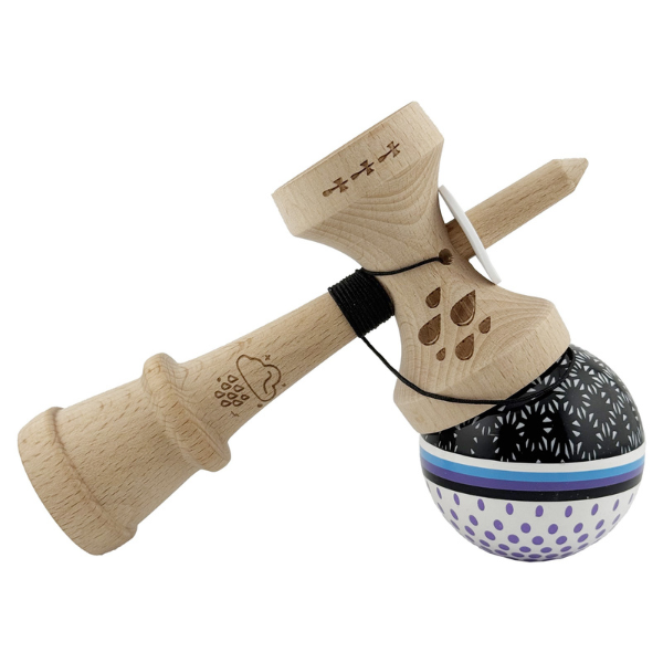 «Kendama Super Sticky X Original», металлический подшипник, веревка 62/65 см, King size 7.5 x 6 x 18 см , «Капли дождя»